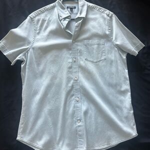 Express Light Blue Casual Button Down Shirt